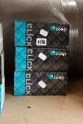 Three boxed as new CLiCK Deco Plus Satin Chrome dual volt shaver socket outlets (DPSC100BK).