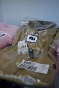 Two as new Ralph Lauren slim fit classics beige stretch shirts (XL, XXL).
