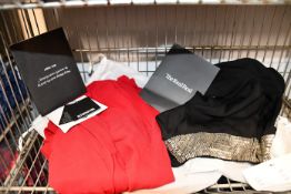 A Reformation square neckline knee-length dress (Size unknown) and an Alice+Olivia scoop neck mini