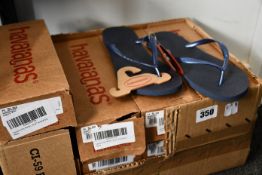 Twelve pairs of Havaianas slim women's flip flops (UK 6/7).