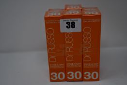 Six as new Dr Russo Once A Day sun protection invisible face gels SPF 30 (30ml).