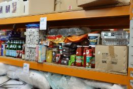 A quantity of assorted food items to include: Dr Pepper, Passata Divella, Uncle Bens Golden