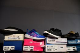 Four pairs of as new Skechers footwear; children's Go Run 600 Radiant Runner (UK 10), Go Walk Lite