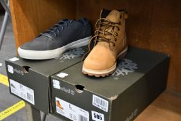 A pair of child's Timberland Courma side zip boots (UK 1.5) and a pair of Timberland adventure 2.0