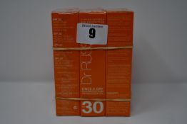 Six boxed as new Dr Russo Once a day Sun Protection Invisible Face Gel (SPF 30. 15ml).