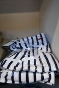 Four lady's as new Ralph Lauren Polo classic blue and white striped short sleeve V-neck t-shirts (