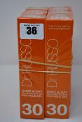 Six as new Dr Russo Once A Day sun protection invisible face gels SPF 30 (100ml).