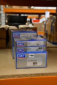Five boxed SKF bearings to include BTM 120 ATN9, BTW 120 CTN9/SP and NN 3024 KTN9/SP.