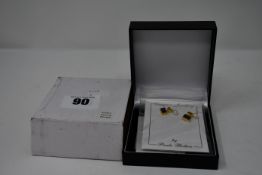 Three pairs of boxed as new Paula Bolton Vermeer earrings (9142).