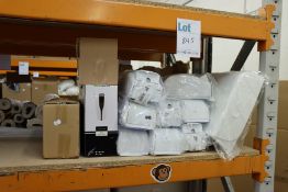 A quantity of soap dispensers, hand towel dispenser and related items.