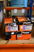 One boxed Paslode IM350 round smooth shank nails for structural timber products, dimensions 3,