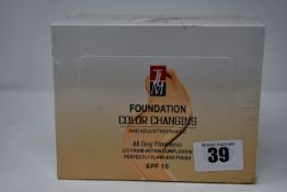 Twelve boxed as new TLM Colour Changing Foundation 30ml (TLM-F054B).