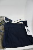 A pair of as new Ralph Lauren navy straight leg trousers (Size 4).