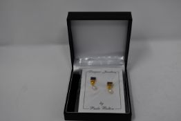 Three pairs of boxed as new Paula Bolton Vermeer earrings (9142).