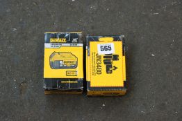 Three boxed as new DeWalt DCB 184 XR lithium ion batteries (18V, 5.0Ah).