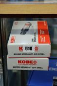 Two boxed as new Kobe Red Line DS4510L 10mm straight air drills.