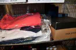 Eight items of assorted Dan John 1855 clothing together with a pair of Dan John Scarpa Rocciatone