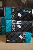 Three boxed as new CLiCK Deco Plus Satin Chrome dual volt shaver socket outlets (DPSC100BK).