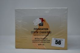 Twelve boxed as new TLM Colour Changing Foundation 30ml (TLM-F054B).