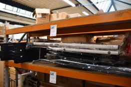 A quantity of miscellaneous to include Silverline trestles, step ladders and brushes.