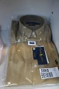 Two as new Ralph Lauren slim fit classics Beige stretch shirts (S, L).