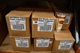 Thirty two boxes of Just Blonde rapid repair treatment (150ml) (Six in a box).