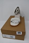 A pair of as new Alohas Dakota Ice Swede heeled sandals (UK 4).