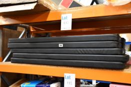 Ten as new faux leather seating pads in black.