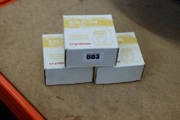 Nine boxed as new Crydom solid state relays (DRC3R40E400).