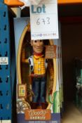 Five boxed as new Woody's Roundup Woody The Sheriff talking action figures.