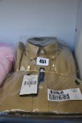 Two as new Ralph Lauren slim fit classics beige stretch shirts (S, L).