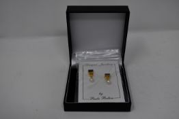 Three pairs of boxed as new Paula Bolton Vermeer earrings (9142).