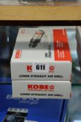 Two boxed as new Kobe Red Line DS4510L 10mm straight air drills.