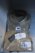 Two as new Ralph Lauren slim fit classics beige stretch shirts (XL, XXL).