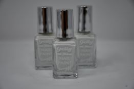Thirty nine boxes of three Barry M Cosmetics Gelly Hi Shine nail paint in cotton shade (10ml).