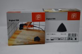 Twelve boxed as new Fein original pack of fifty grit sheets.