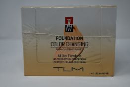Twelve boxed as new TLM Colour Changing Foundation 30ml (TLM-F054B).