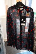 An as new The Kooples Poison Roses on Georgette blouse (Size 3 - RRP €168).