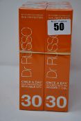 Six as new Dr Russo Once A Day sun protection invisible face gels SPF 30 (100ml).