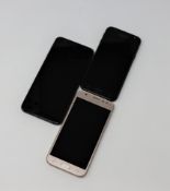 Three smartphones sold for parts; a pre-owned Samsung Galaxy J4 Plus (SM-J415FN/DS) in Black and two