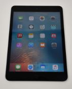 A pre owned Apple iPad mini Wifi Only/1st Gen 16GB in black, cosmetic wear (Serial: F4VL3GM8F193) (
