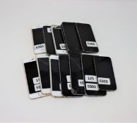 Thirteen Apple iPhones sold for parts (All iCloud Activation locked): 4 x iPhone 6 A1586 (three with