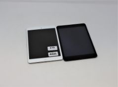 A pre-owned Apple iPad mini A1432 16GB in Black (iCloud activation clear. Damaged screen glass)