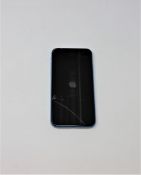 A pre-owned Apple iPhone XR (US/Canada/A1984) 128GB in Blue (Damaged screen glass, faulty display.