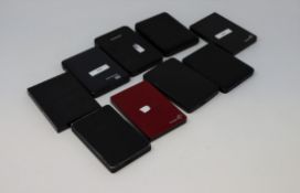 Nine assorted pre-owned portable external hard drives to include Seagate, Toshiba and WD (All