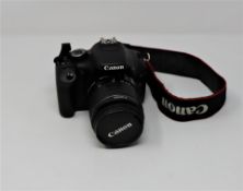 A pre-owned Canon EOS 550D DSLR Camera with a Canon EFS 18-55mm Lens, a Canon LP-E8 Battery Pack and
