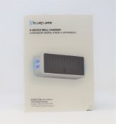 Four boxed as new Blueflame 4-Device USB Wall Chargers with AU/NZ plugs.
