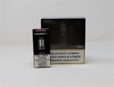 A boxed as new Uwell Nunchaku 2 E-cig Kit in Silver and a four pack of Uwell Nunchaku SS316L