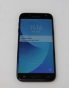 A pre-owned Samsung J5 2017 SM-J3530F 16GB in Black (FRP clear, Blacklist clean. Some cosmetic