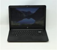 A pre-owned HP 14-bw022na laptop with AMD A4-9120 Dual Core processor, 4GB RAM, 1TB HDD, in Black (